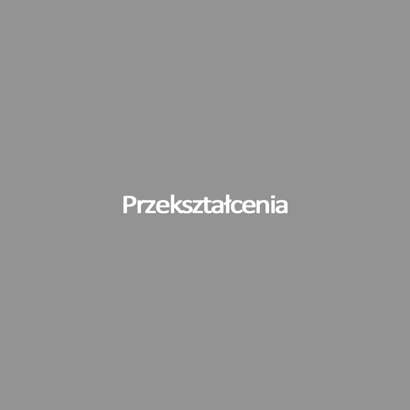 napis na szarym tle: Przekształcenia